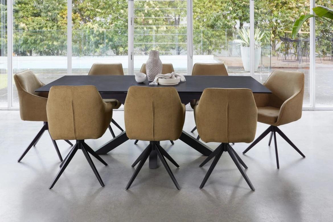 Venice 1.80-2.25m Extension Dining Table Blizzard Ceramic - Furniture Castle