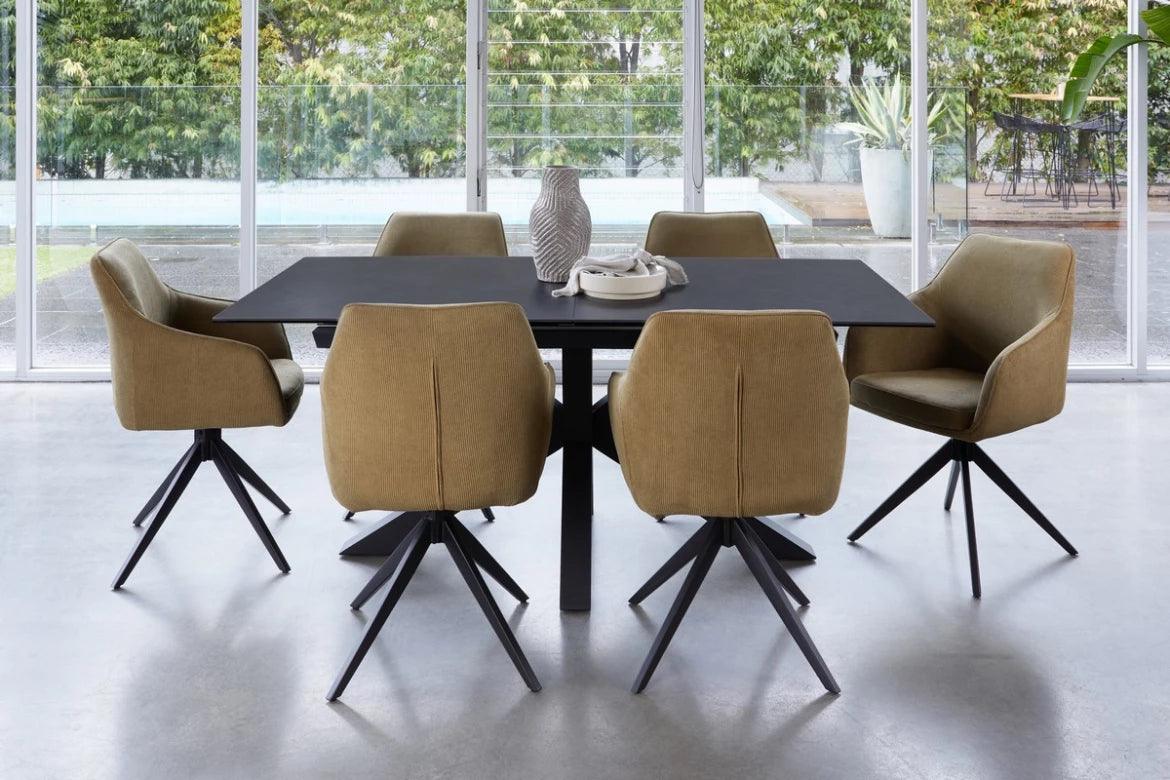 Venice 1.80-2.25m Extension Dining Table Blizzard Ceramic - Furniture Castle