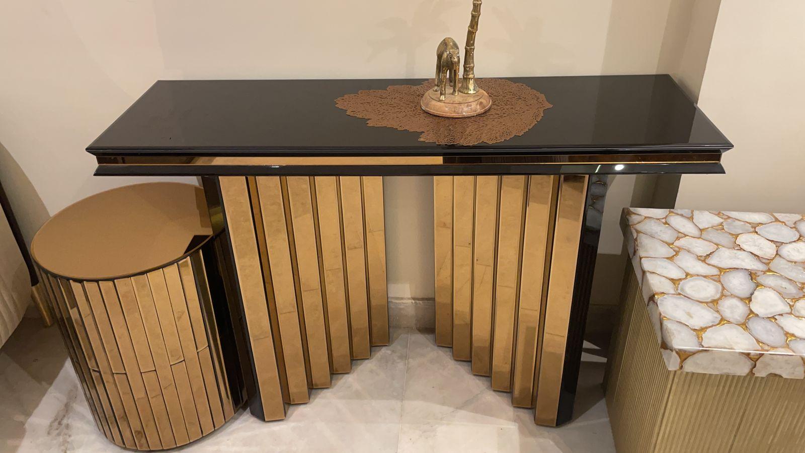 Versace Glass Console - Furniture Castle