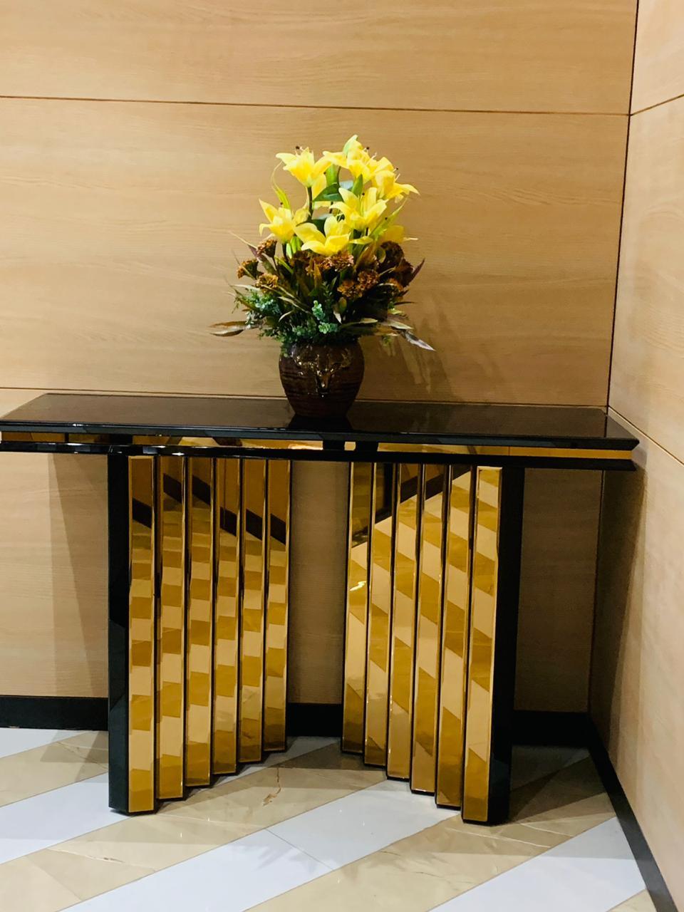 Versace Glass Console - Furniture Castle