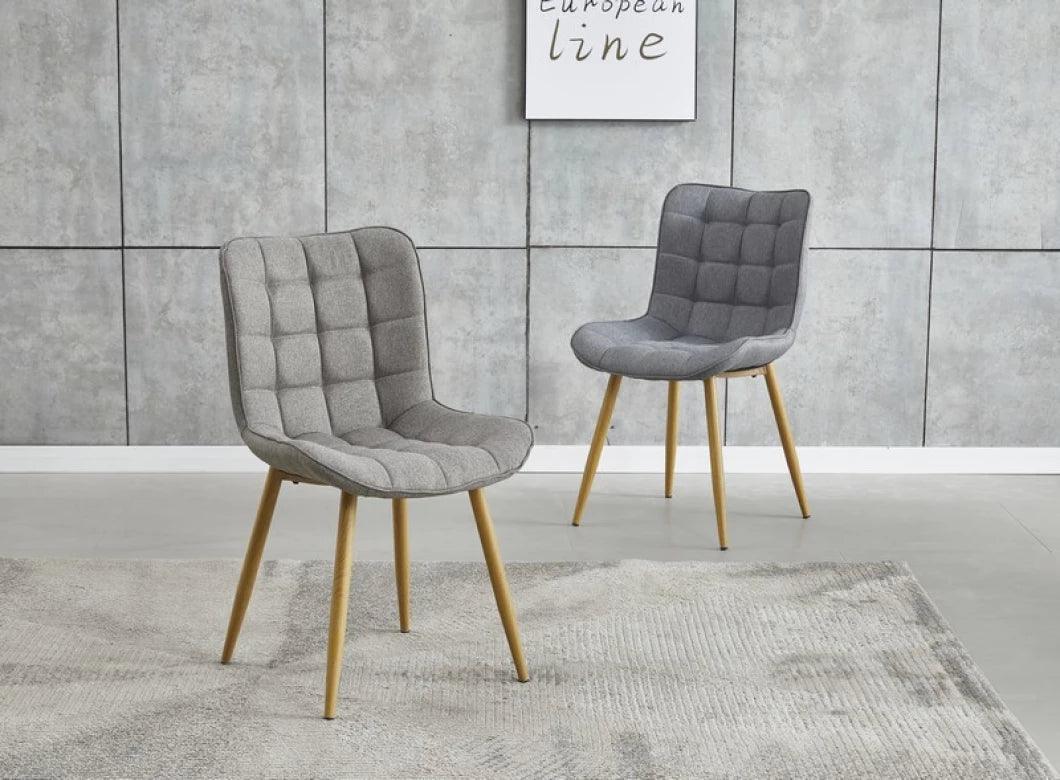 Victoria Dining Chair Taupe Set of 2 - Furniture Castle