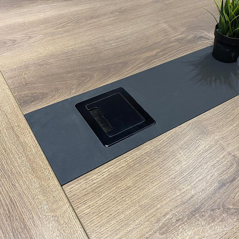 VIDAL Boardroom Table 3.6cm x 1.2m - Warm Oak & Black - Furniture Castle