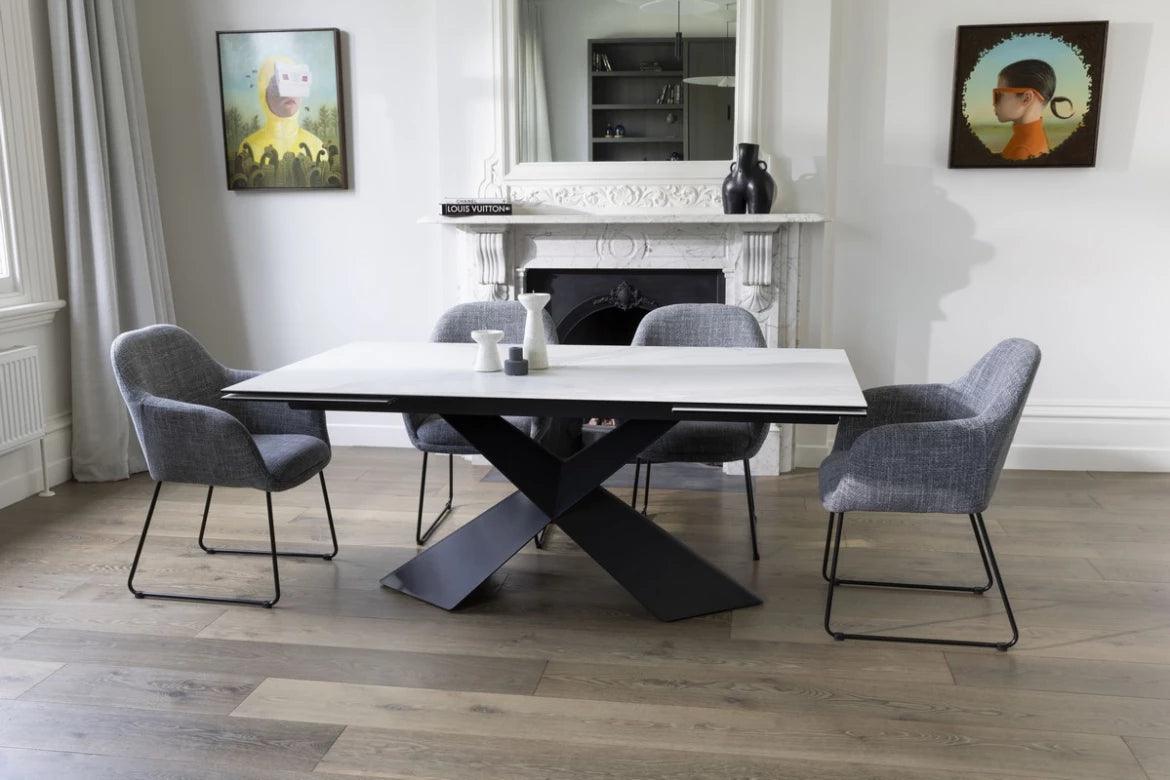 Vince 1.80-2.8m Extension Dining Table Vermont Ceramic - Furniture Castle