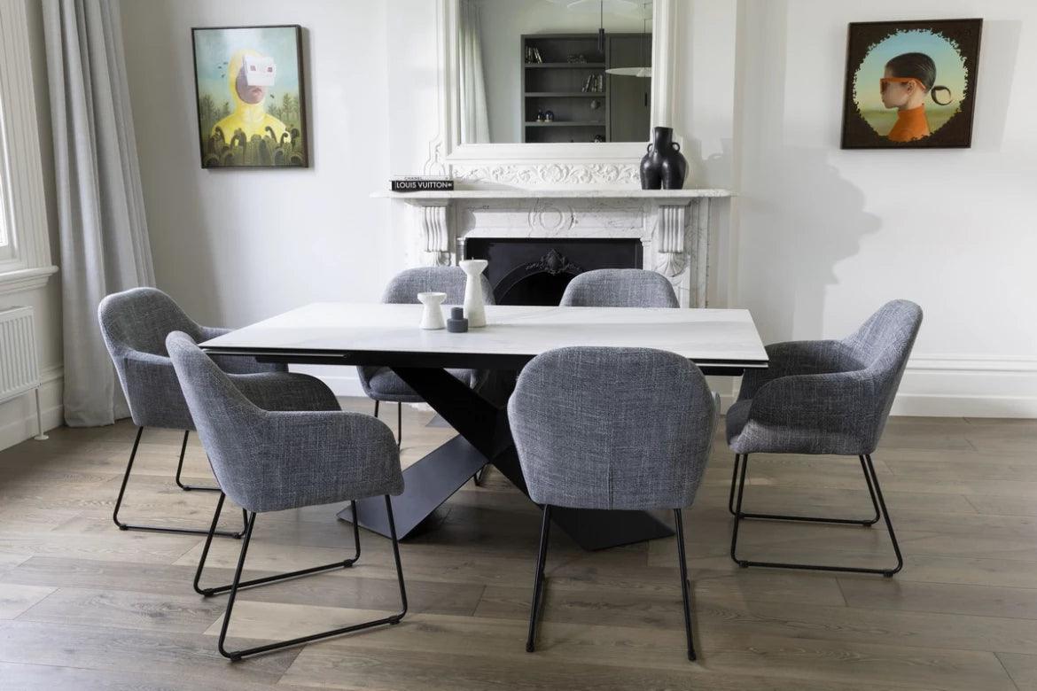 Vince 1.80-2.8m Extension Dining Table Vermont Ceramic - Furniture Castle