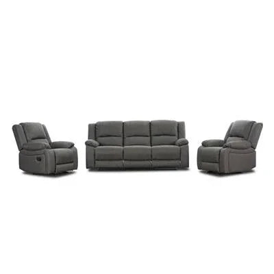 Captain 3-Seater Sofa with Two Single Recliners Suite – Latte (W219 x D97 x H101 cm)