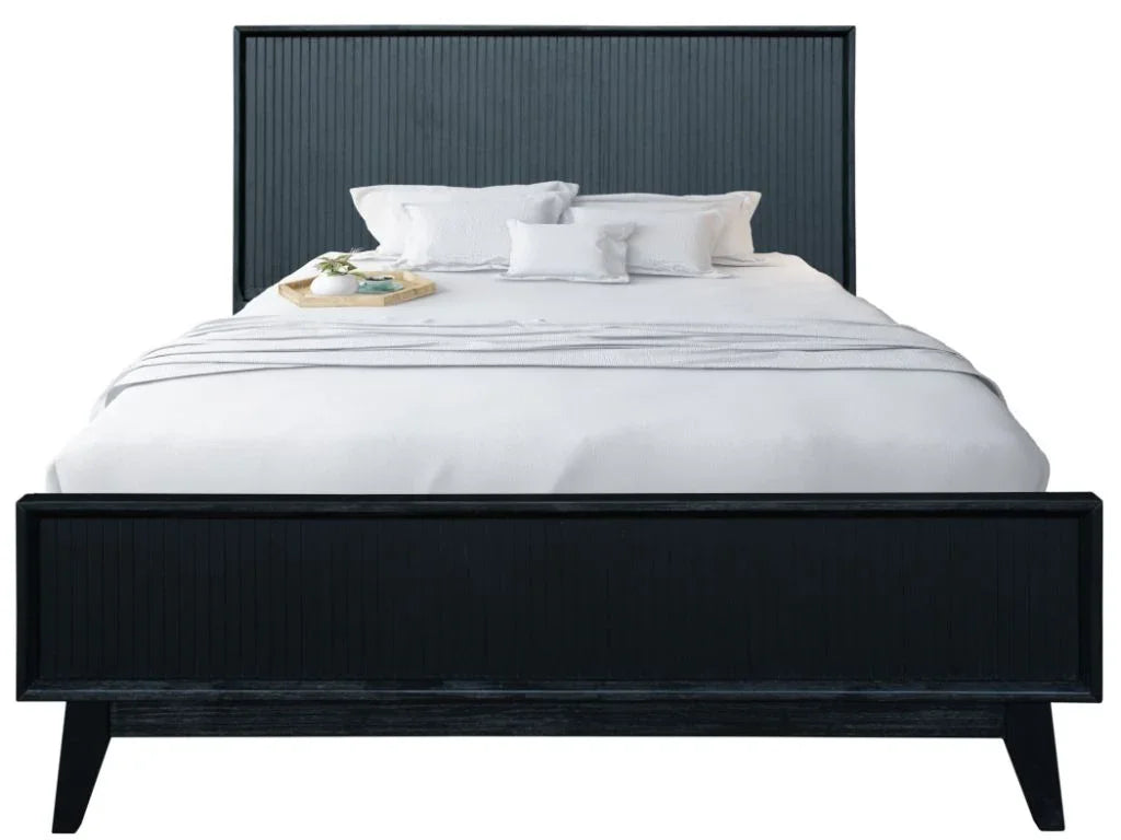 Kabira Brushed Black King Size Bed – 223 x 191 x 120 cm