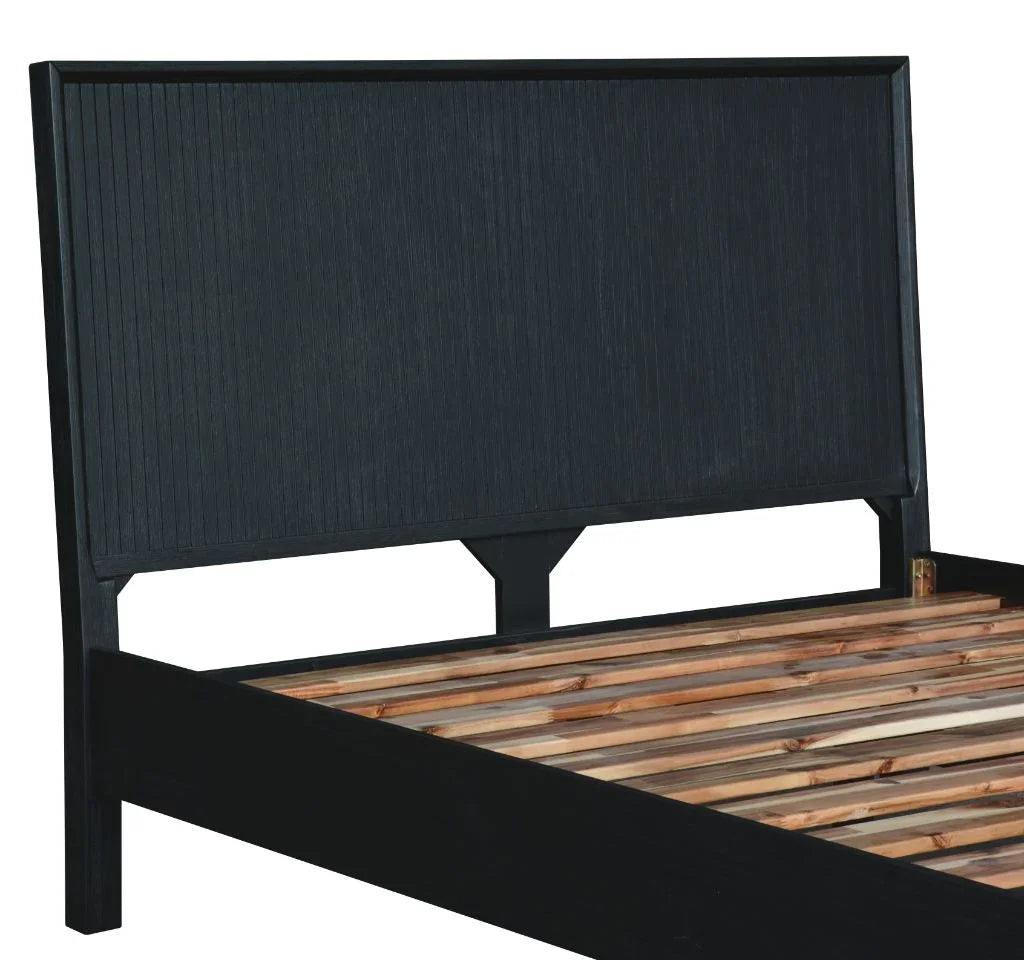 Kabira Brushed Black King Size Bed – 223 x 191 x 120 cm