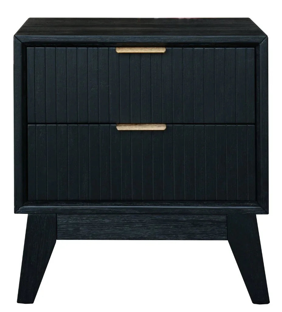 Brushed Black Bedside Table with Drawer (55x42x60 )