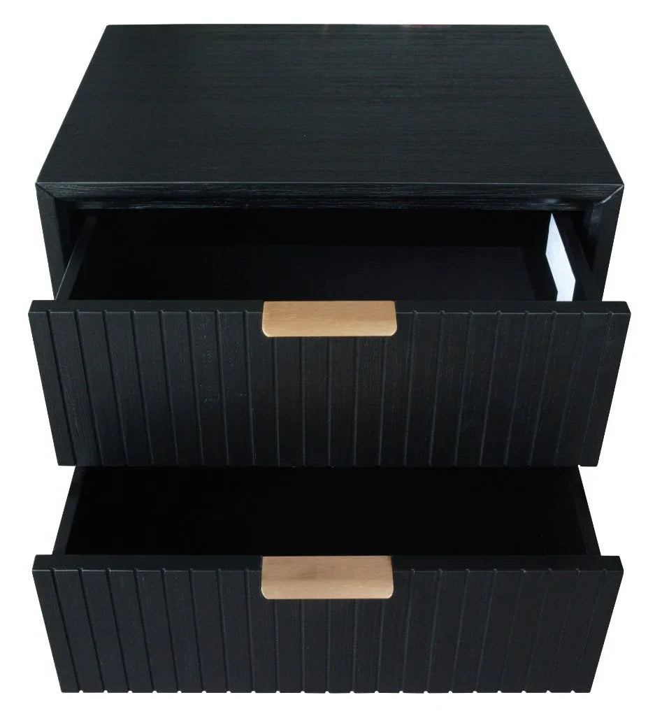 Brushed Black Bedside Table with Drawer (55x42x60 )