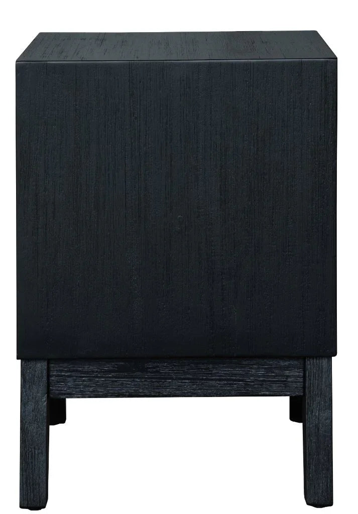 Brushed Black Bedside Table with Drawer (55x42x60 )