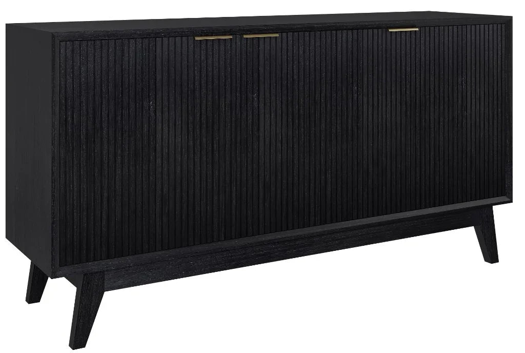 Kabira 3 Drawer Buffet Brushed Black 165x42x90cm