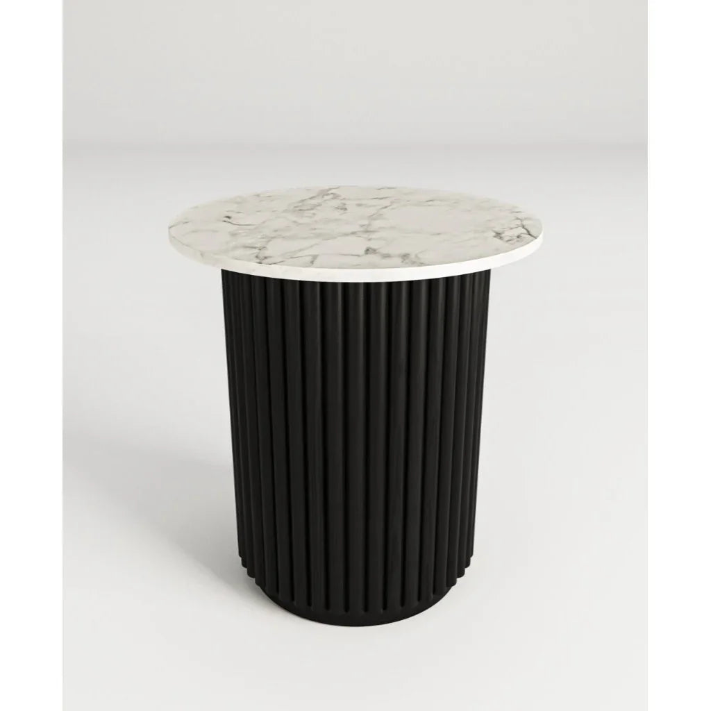 Nile Marble Lamp-Black/White Top Table 50diax55cm