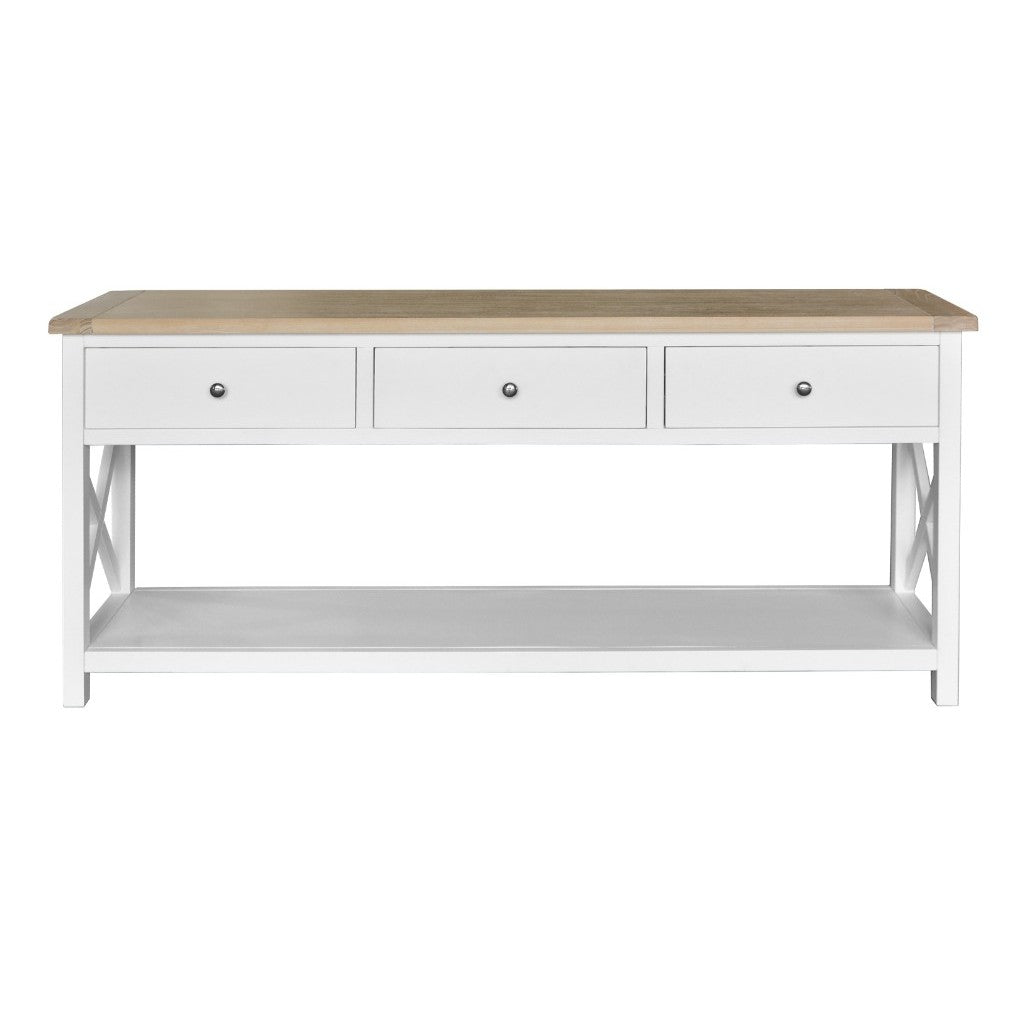 Sellwood 3-Drawer Console Table 170cm â Oak & White