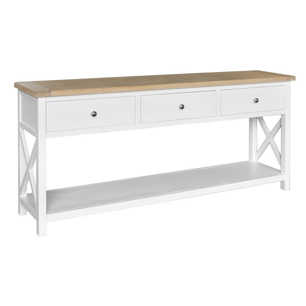 Sellwood 3-Drawer Console Table 170cm â Oak & White