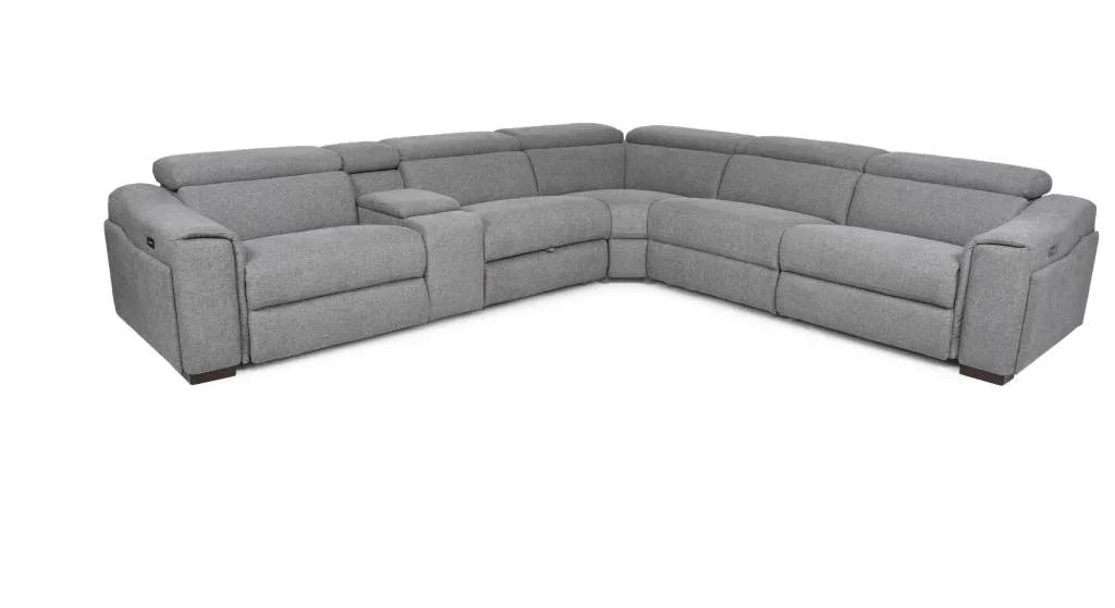 Blake Fabric Corner Lounge with Light & USB – Light Grey (W339 x D304 x H77/94 cm)