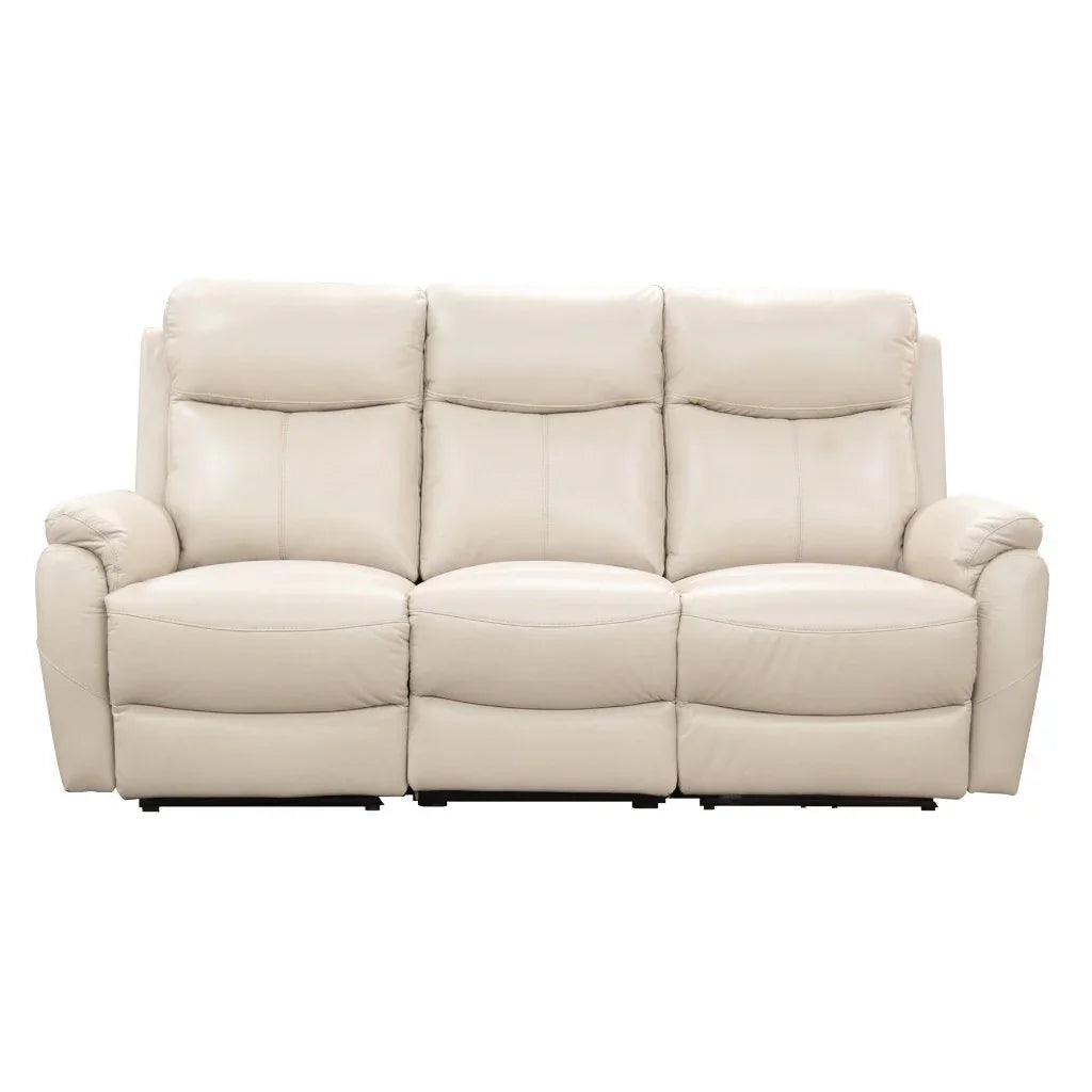Camden Silver Leather 3-Seater Lounge Set with 2 Electric Recliners