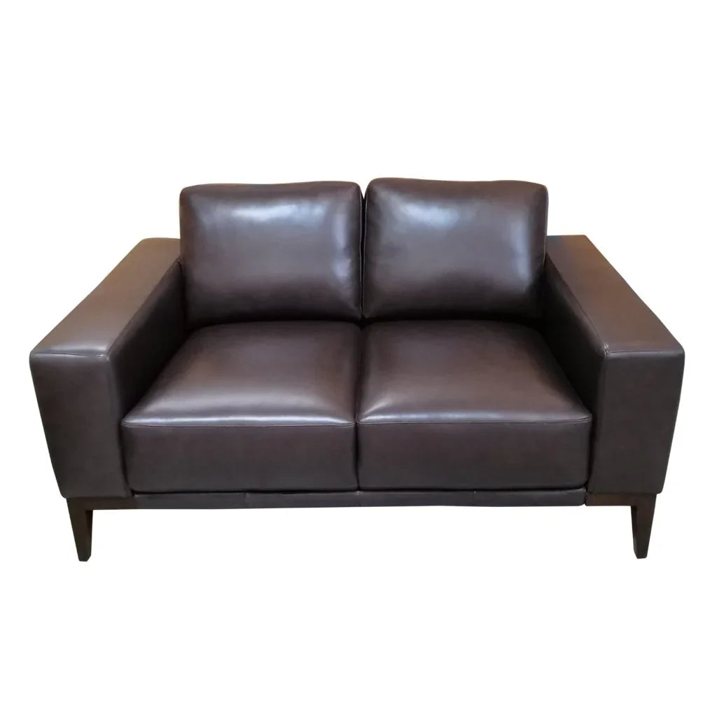 Camin Leather 2-Seater Sofa – Chocolate (156 x 97.5 x 83.5 cm)