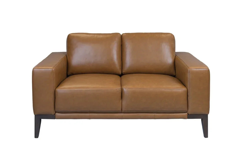 Camin Leather 2 Seater Sofa Tan 156X97.5X83.5Cm