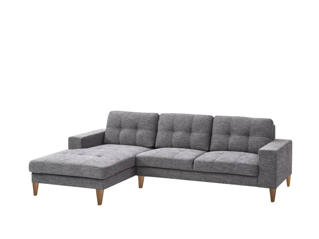 Club Fabric 2-Seater Sofa with LHF Chaise – Grey (W264 x D163 x H83.5 cm)
