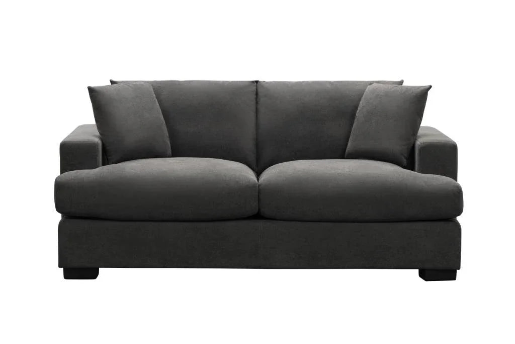 Hastings Fabric 2 Seater Lounge Dark Grey 190x98x86 Cm