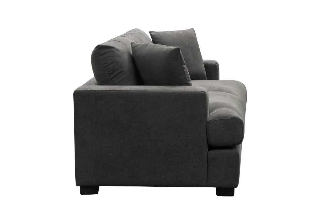Hastings Fabric 2 Seater Lounge Dark Grey 190x98x86 Cm