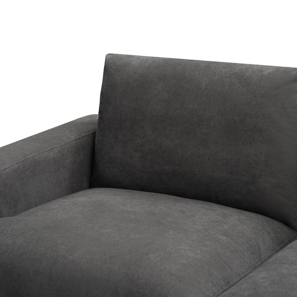 Hastings Fabric 2 Seater Lounge Dark Grey 190x98x86 Cm