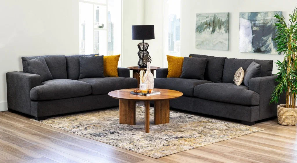 Hastings Fabric 2.5 Seater Lounge Dark Grey 210X98X86 Cm