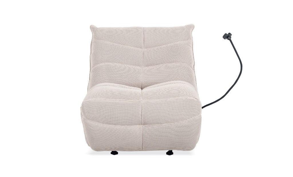 Luca Fabric Gaming Chair With Power Recliner-Beige W91 x D108 x H93 Cm