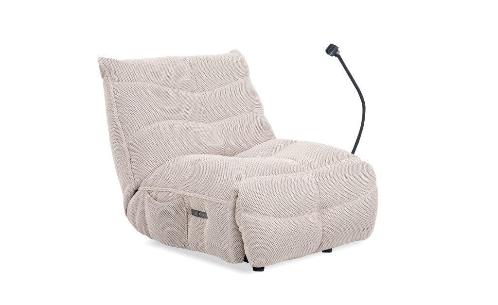 Luca Fabric Gaming Chair With Power Recliner-Beige W91 x D108 x H93 Cm