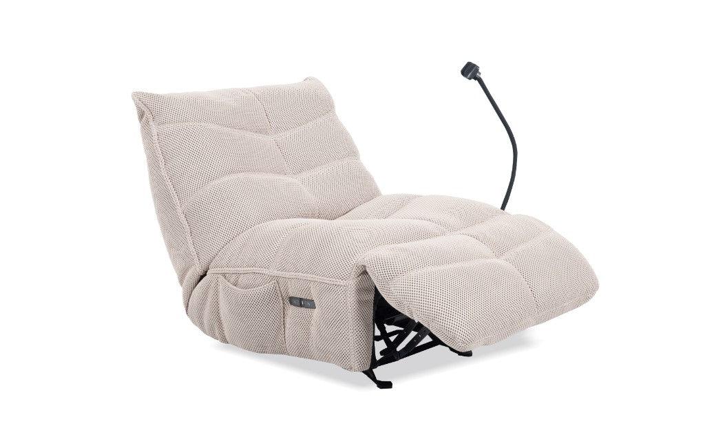 Luca Fabric Gaming Chair With Power Recliner-Beige W91 x D108 x H93 Cm