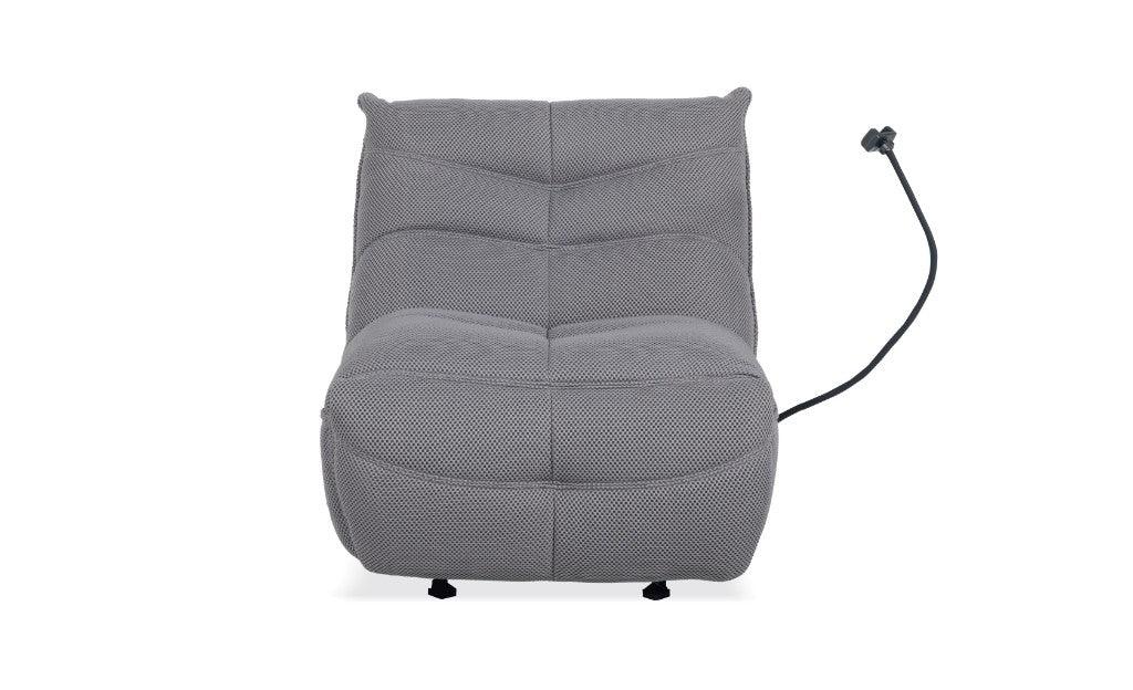 Luca Fabric Gaming Chair With Power Recliner Grey W91 x D108 x H93 Cm