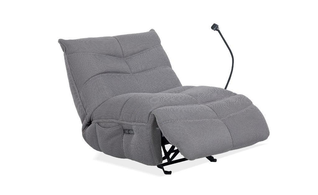 Luca Fabric Gaming Chair With Power Recliner Grey W91 x D108 x H93 Cm