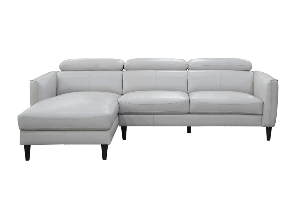 Madison Leather 2 Seater Sofa With Lhf Chase-Blue W248 x D107/181 x H77/97 Cm