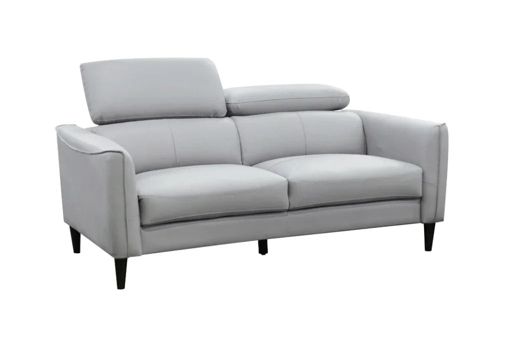 Madison Leather 2 Seater Sofa- Silver W174 x D107 x H77/97 Cm