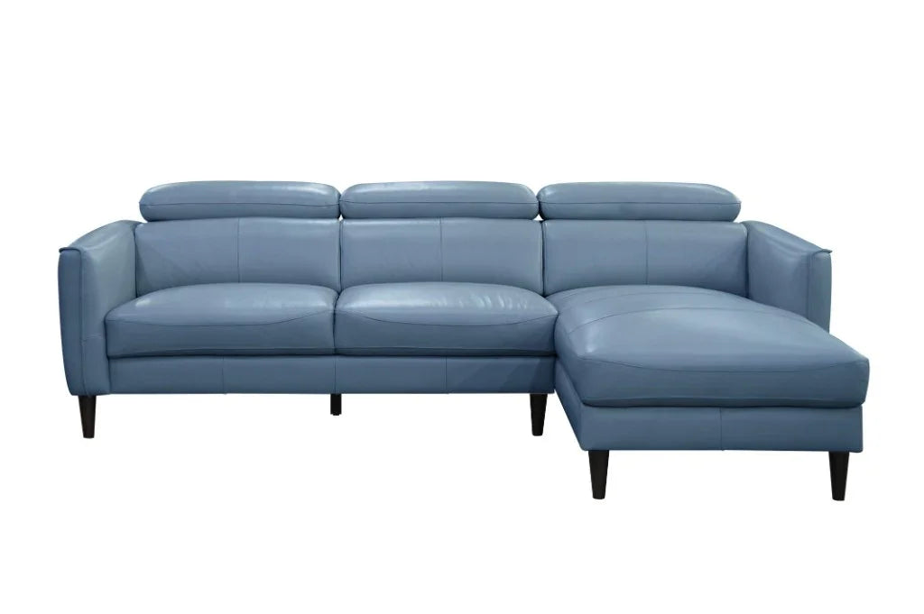 Madison Leather 2Seater Sofa With Rhf Chase-Blue W248 x D107/181 x H77/97 Cm