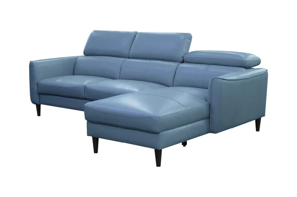 Madison Leather 2Seater Sofa With Rhf Chase-Blue W248 x D107/181 x H77/97 Cm