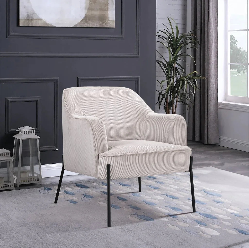 FC Armchair Fabric Silver Grey with Black Legs 71.5x77x82.5 Cm