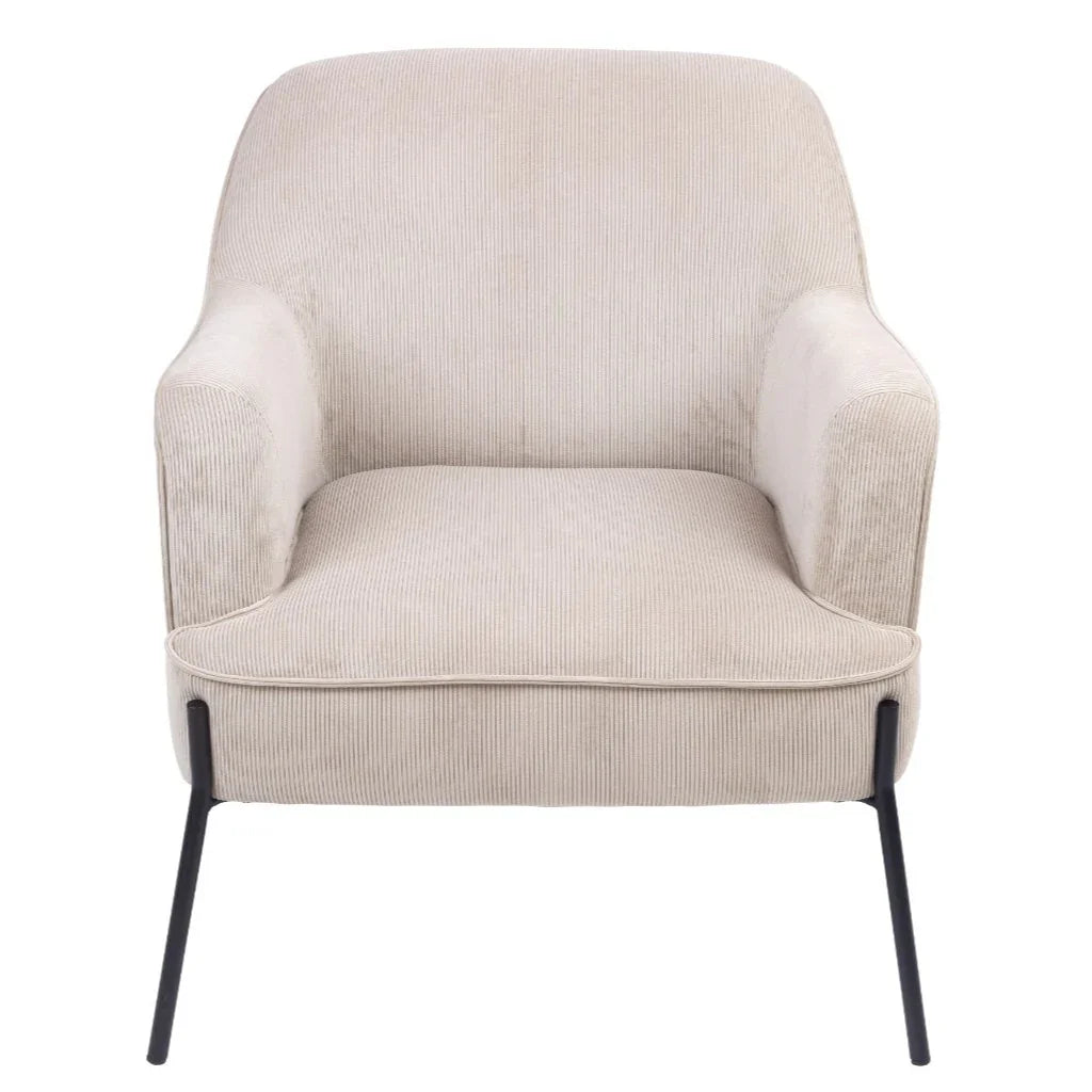 FC Armchair Fabric Silver Grey with Black Legs 71.5x77x82.5 Cm