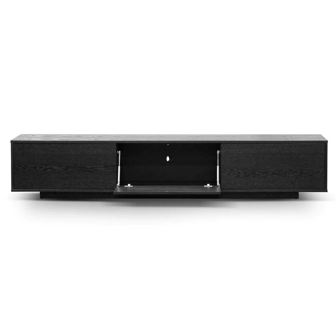 Wagon 2.3m Wooden Entertainment Unit - Full Black - Furniture Castle