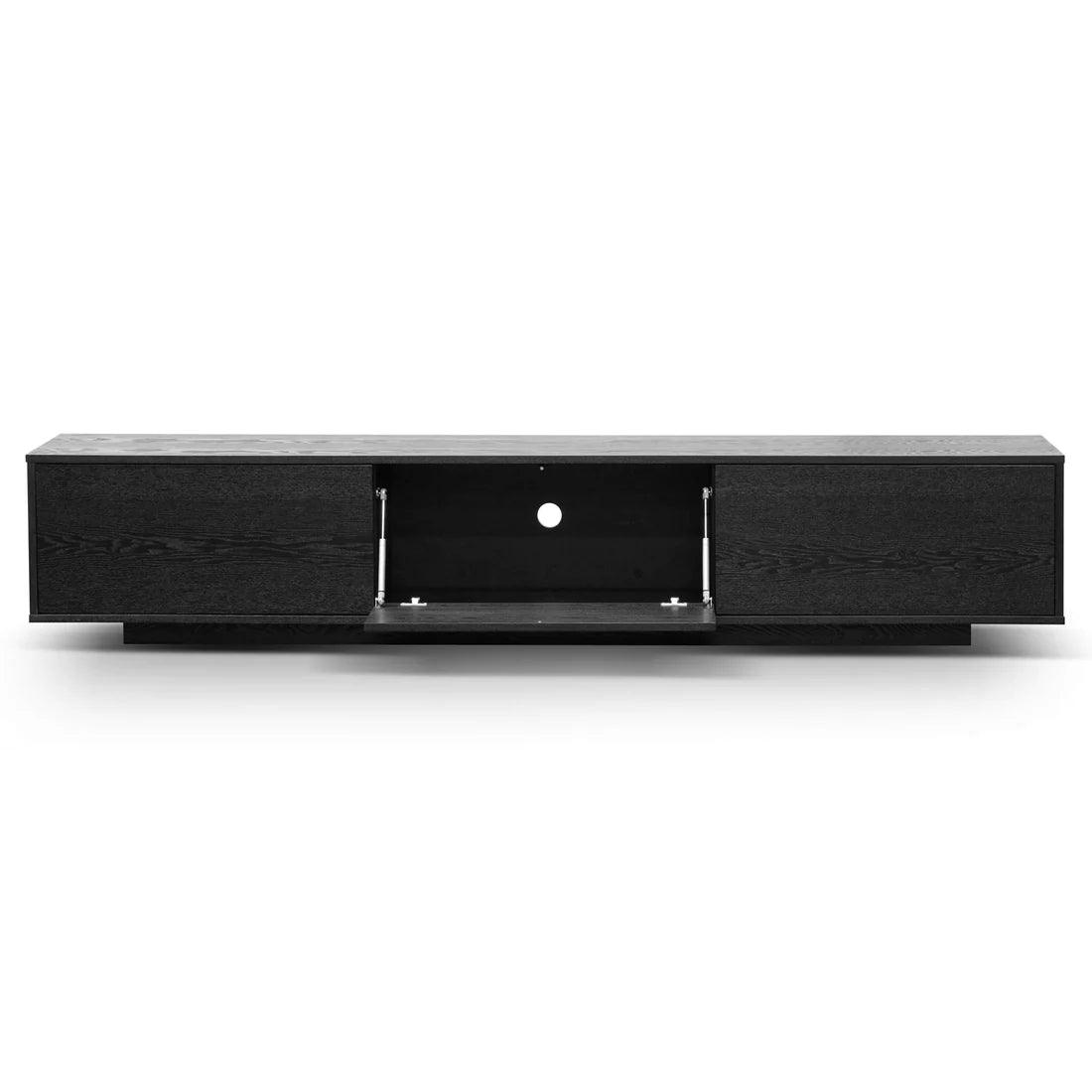 Wagon 2.3m Wooden Entertainment Unit - Full Black - Furniture Castle