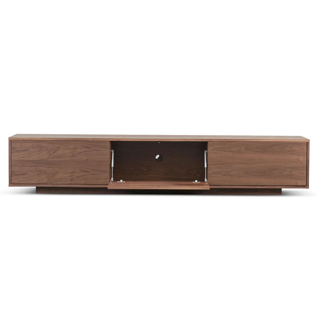 Wagon 2.3m Wooden TV Entertainment Unit - Walnut - Furniture Castle
