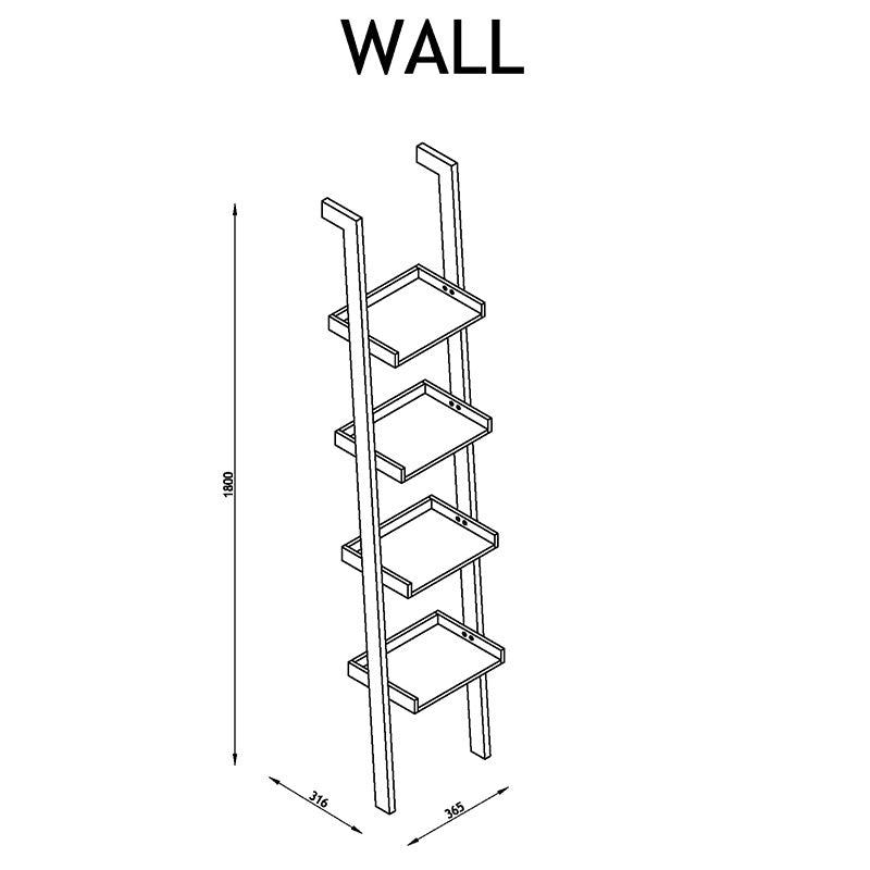 WALL Slim Shelving Unit 36.5cm - Black - Furniture Castle