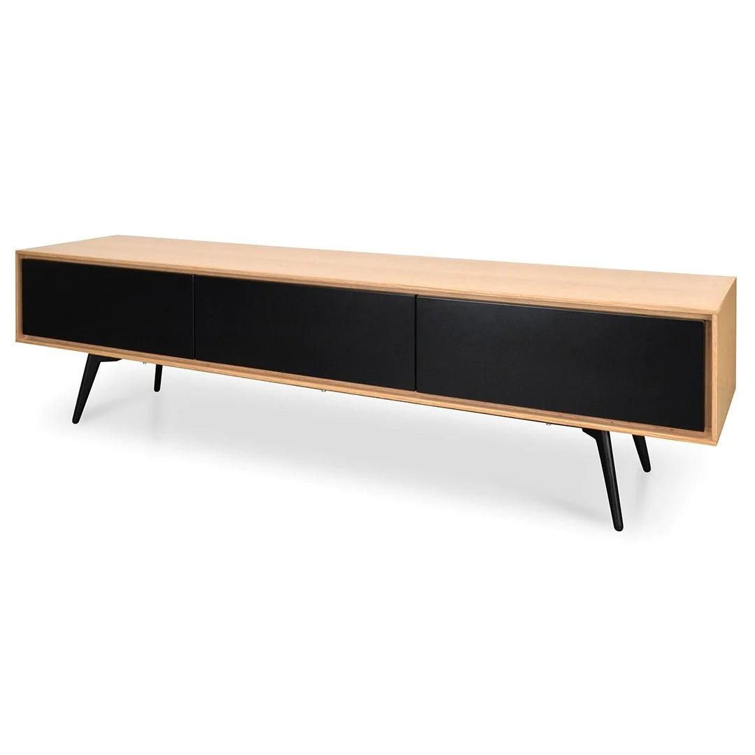 Wild TV Unit With Black Drawers - Natural - Furniture Castle