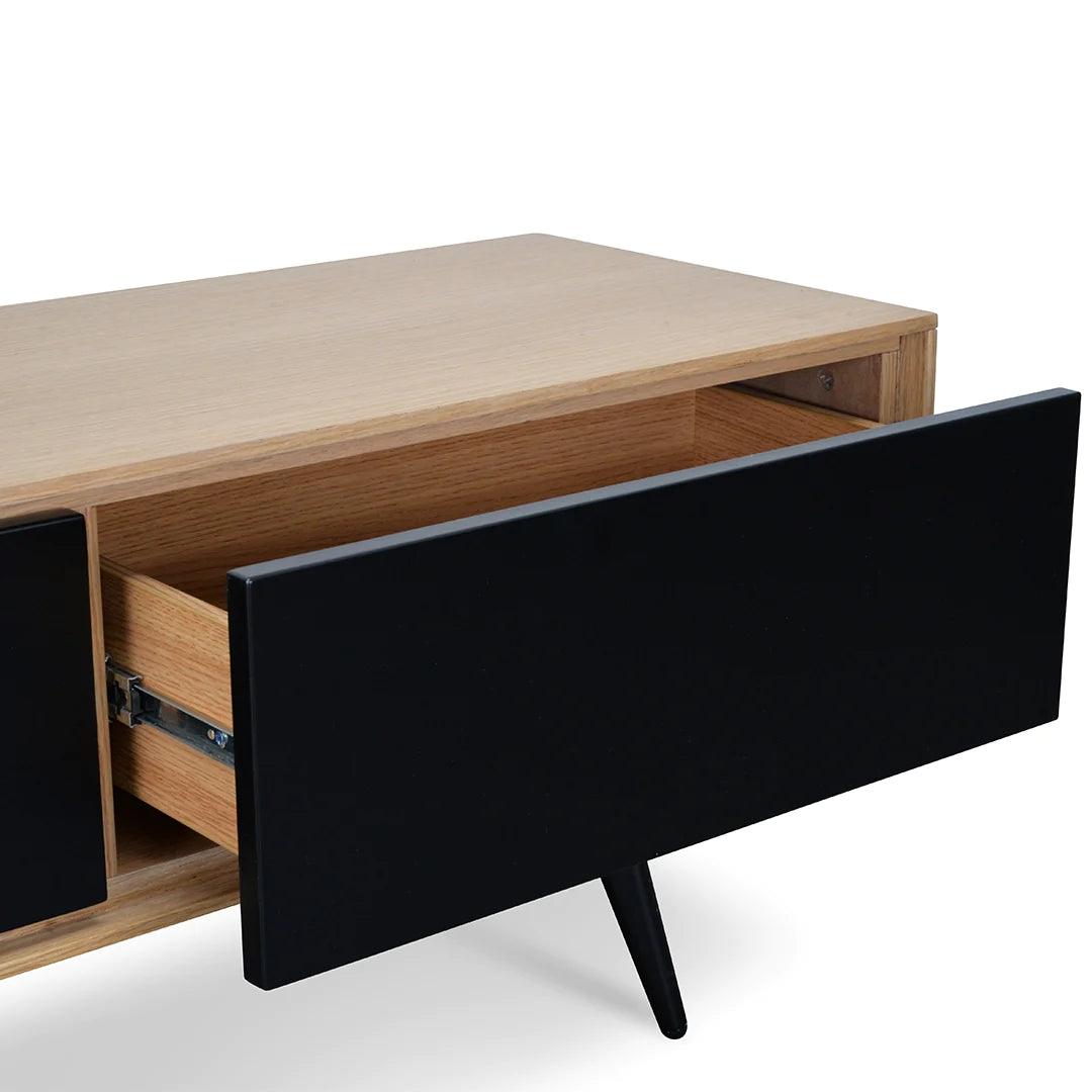Wild TV Unit With Black Drawers - Natural - Furniture Castle