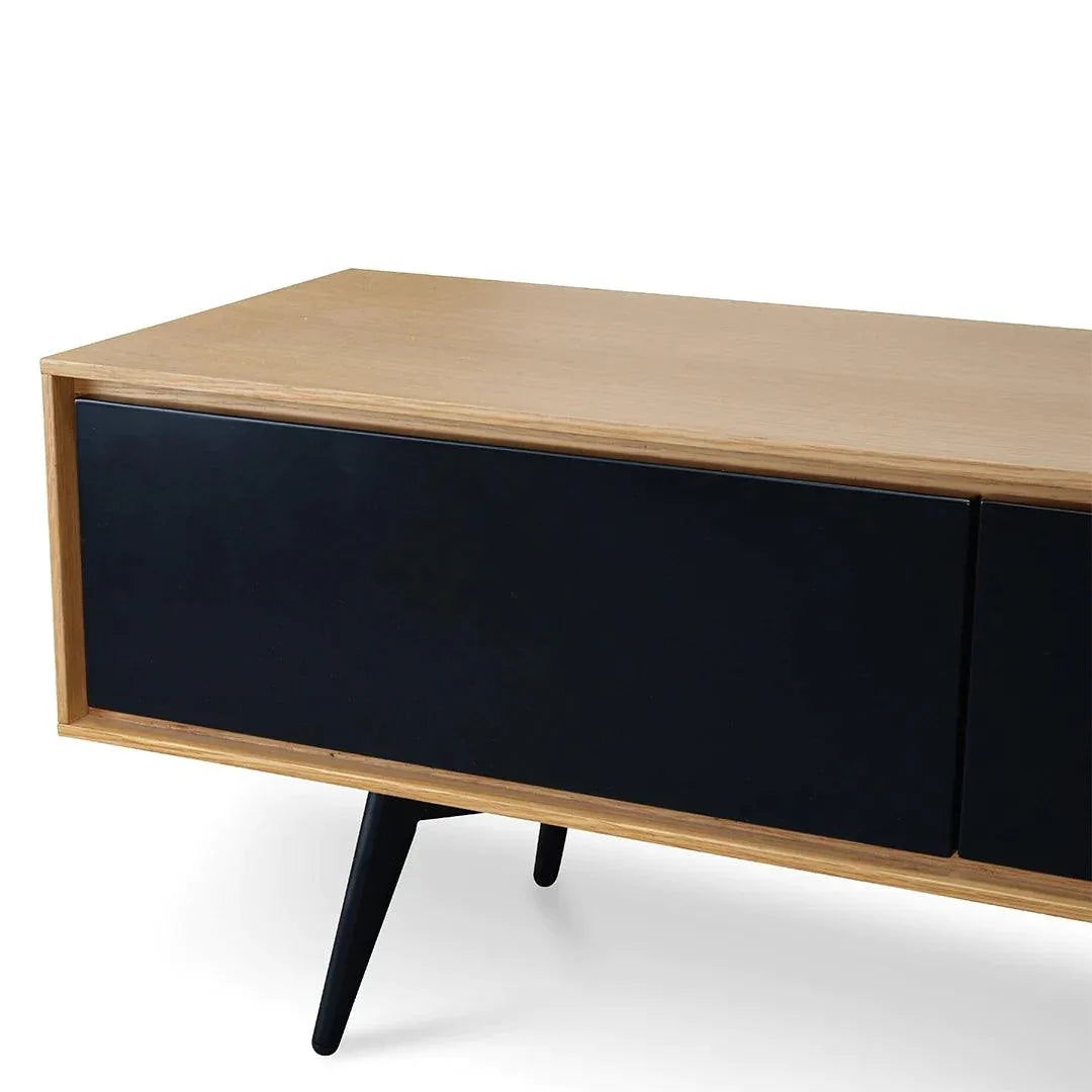 Wild TV Unit With Black Drawers - Natural - Furniture Castle