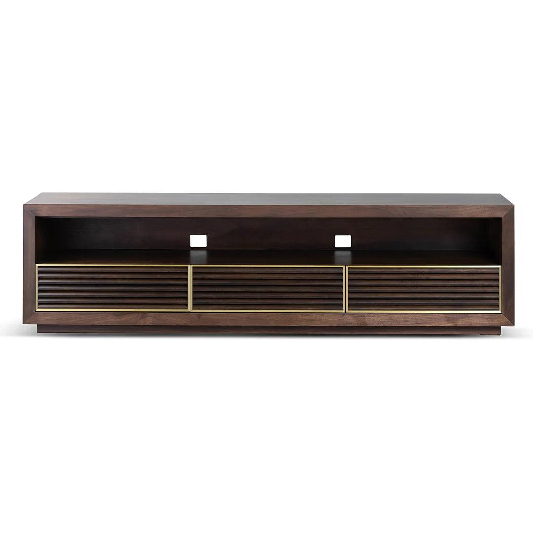 Wooden 2m TV Entertainment Unit - Walnut - Furniture Castle