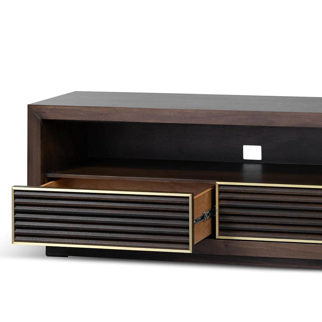 Wooden 2m TV Entertainment Unit - Walnut - Furniture Castle