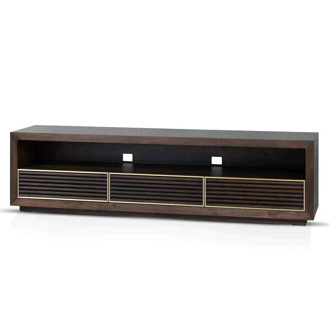 Wooden 2m TV Entertainment Unit - Walnut - Furniture Castle