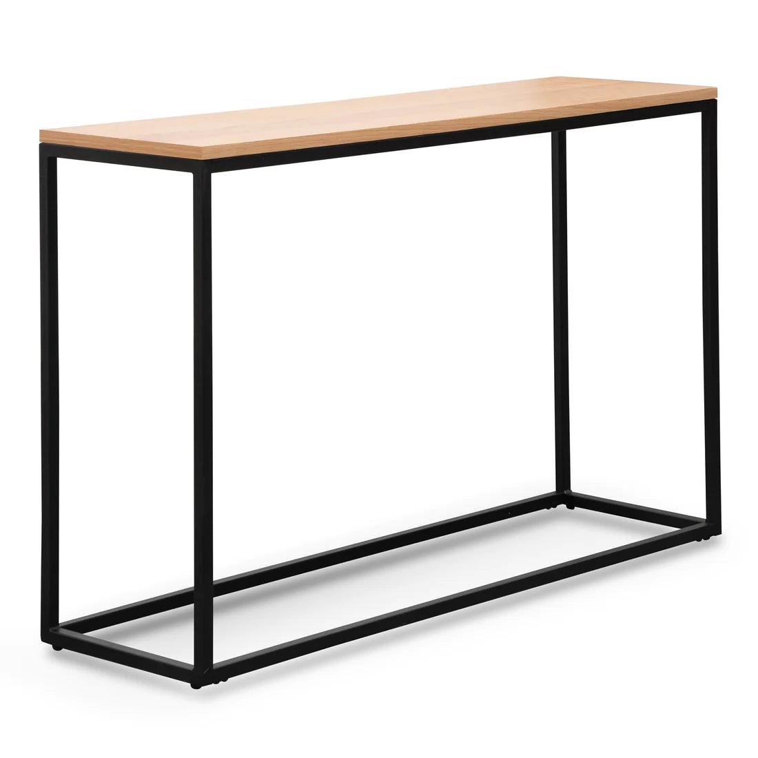 Woody 1.2m Console Table - Natural Top and Black Legs - Furniture Castle