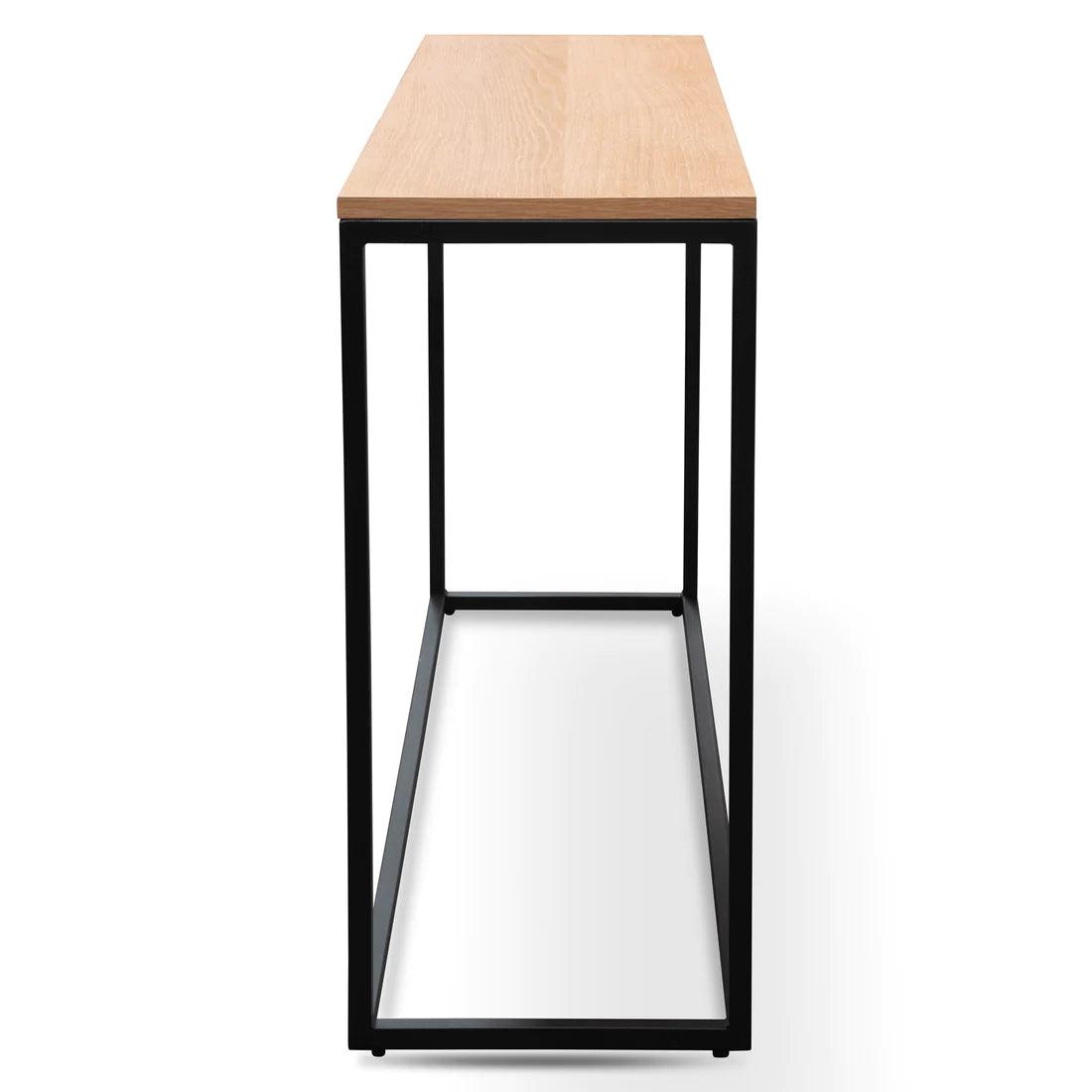 Woody 1.2m Console Table - Natural Top and Black Legs - Furniture Castle